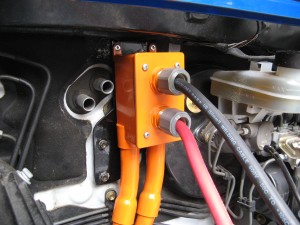 engine compartment high voltage junction box.